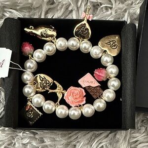 Betsy Johnson pearl charm bracelet